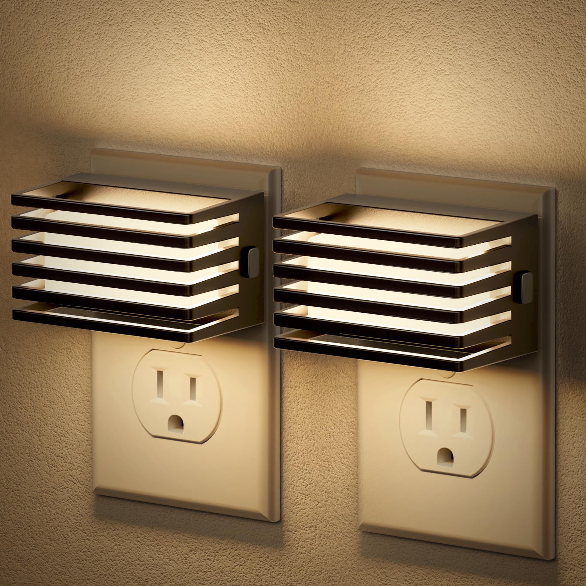 JandCase LED Night Light 2-Pack Auto Dusk to Dawn Sensor
