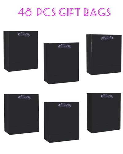 50% Off 48-Pack Deep Black Gift Bags with Tissue Paper - Image 3