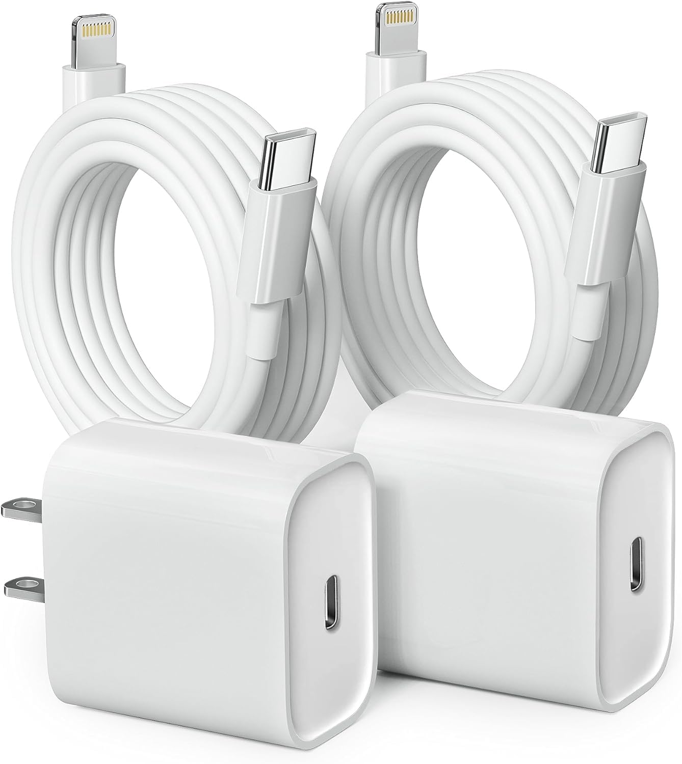 2-Pack 20W Fast Charging Block with 6FT Cable - 55% Off