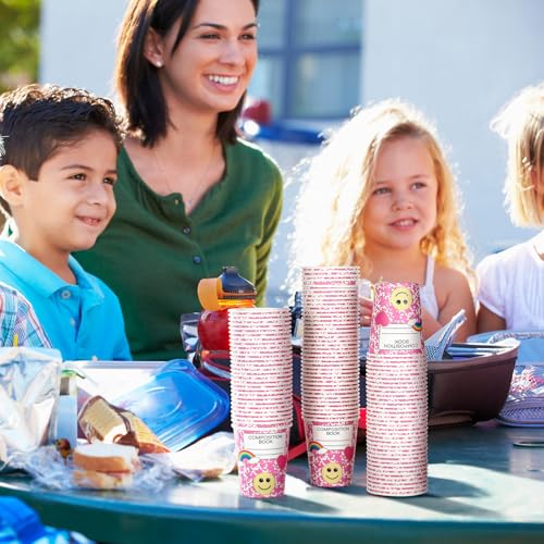 100 Pink Disposable Cups 9 oz - Cute Design for Parties - Image 6