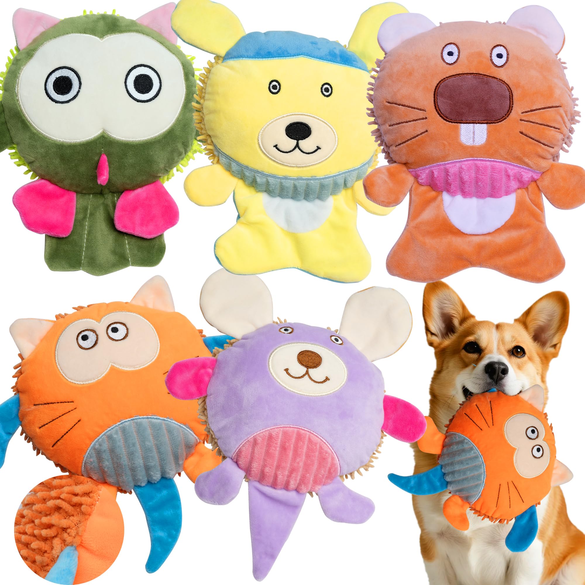 50% Off 5-Pack Squeaky Dog Toys for Small to Large Dogs