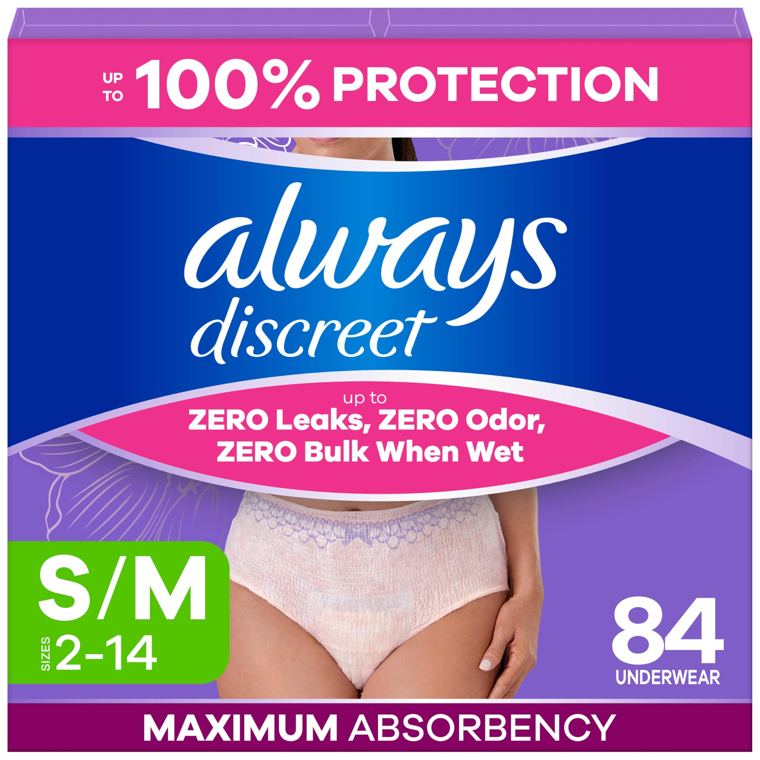 5% Off Always Discreet Incontinence Underwear, 84 Count
