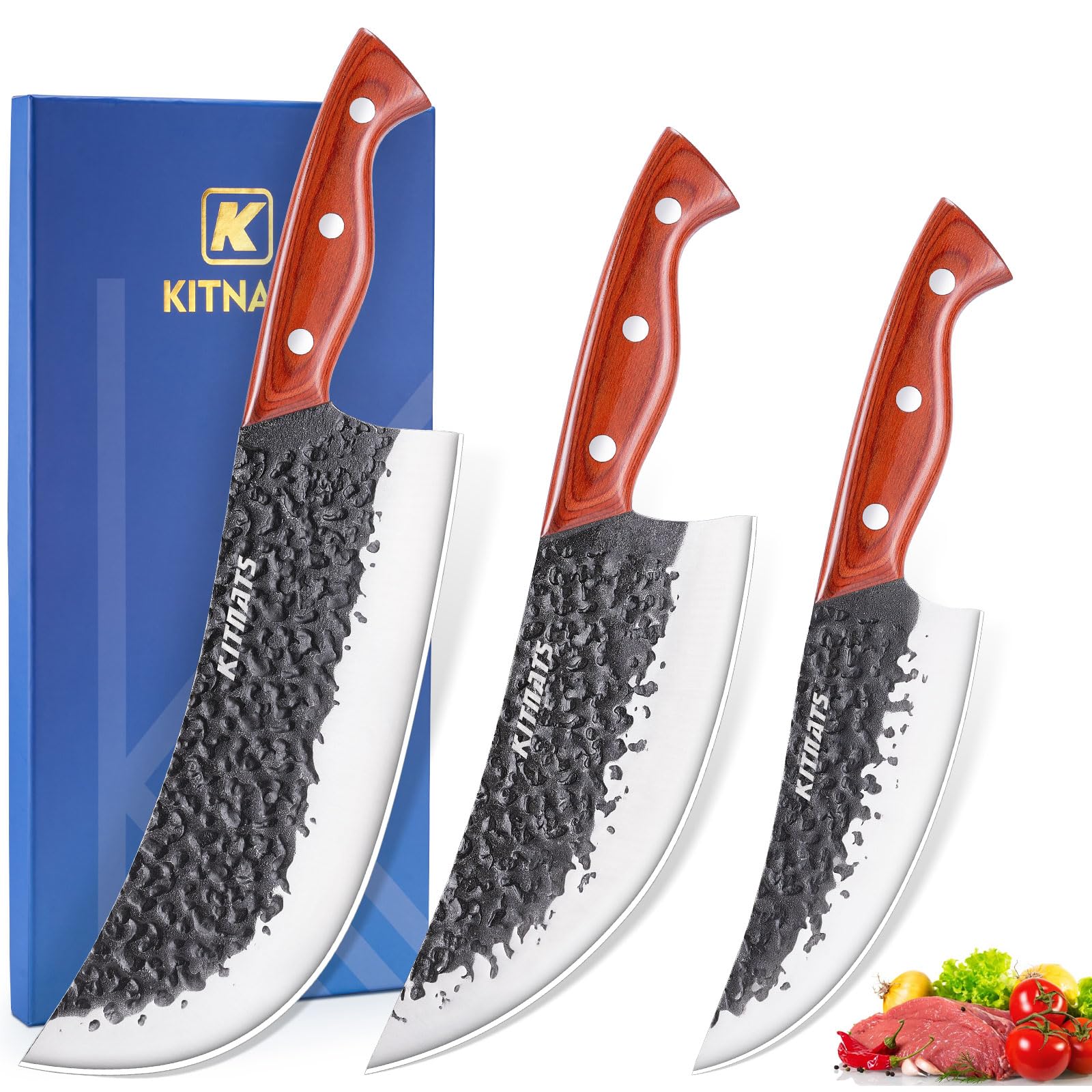 KITNATS 3-Piece Butcher Knife Set at 50% Off with Code
