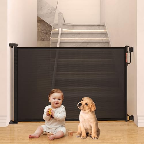 Retractable Baby Gate, Momcozy Extra Wide Mesh Baby Gates for Stairs, 33" Tall, Extends to 71" Wide, Pet Dog Gate for Doorways, Stairs, Hallways, Indoor/Outdoor - Image 2