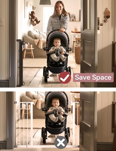 Retractable Baby Gate, Momcozy Extra Wide Mesh Baby Gates for Stairs, 33" Tall, Extends to 71" Wide, Pet Dog Gate for Doorways, Stairs, Hallways, Indoor/Outdoor - Image 4