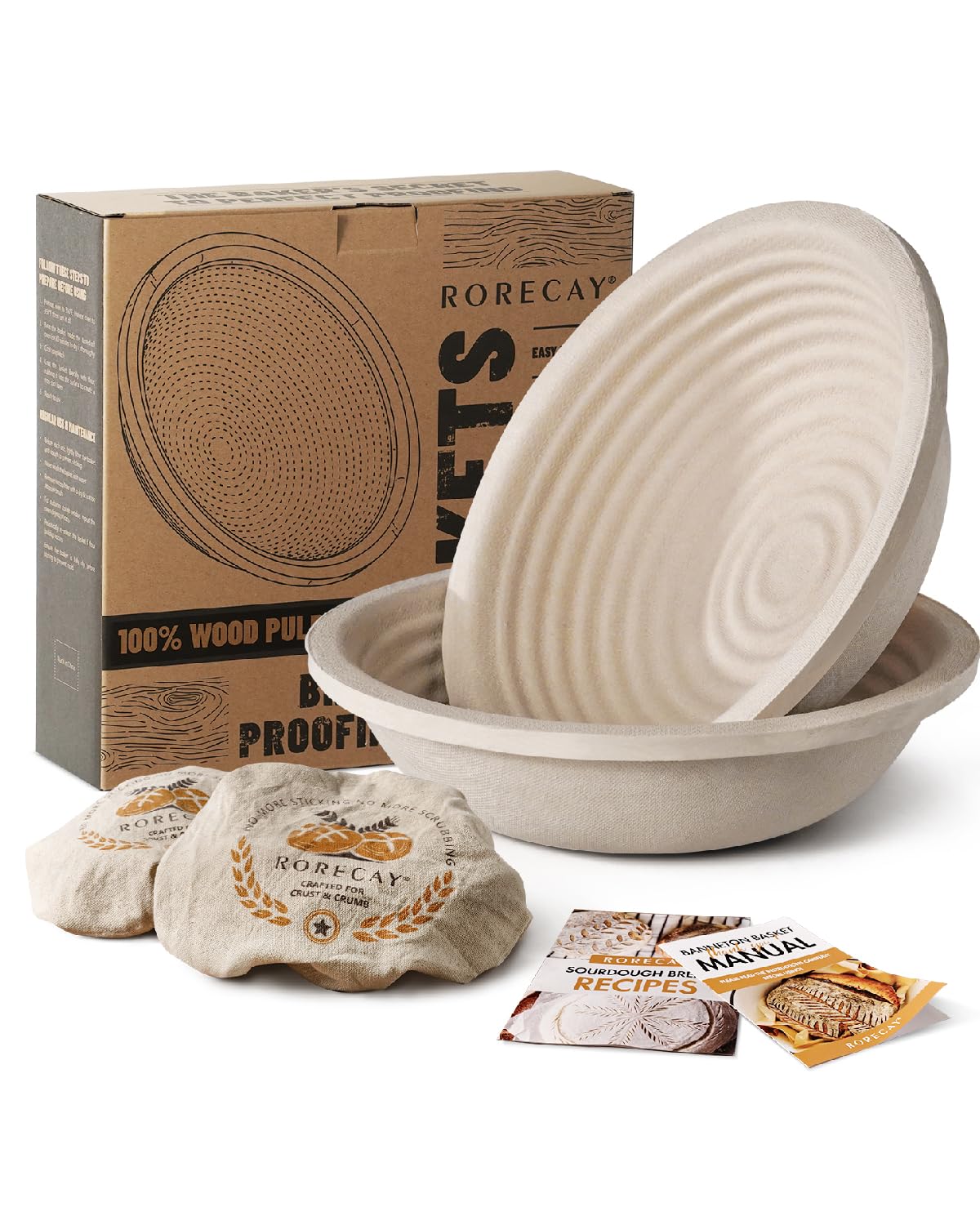 6% Off Wood Pulp Banneton Bread Proofing Baskets Set of 2