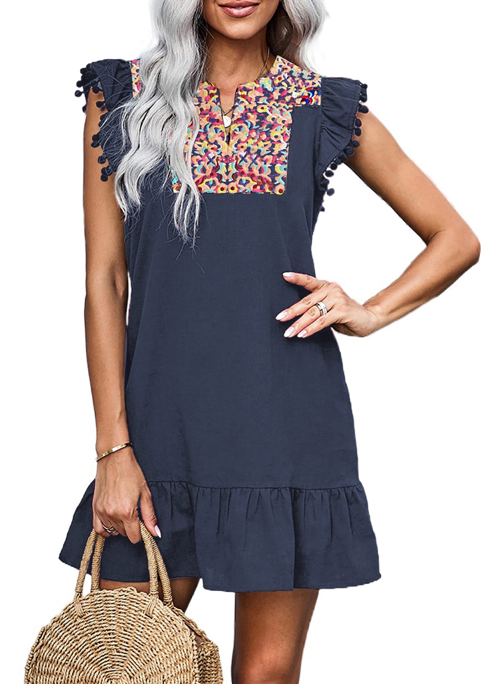 Floral Embroidered Mini Dress with Code JN75JITY – Save Now