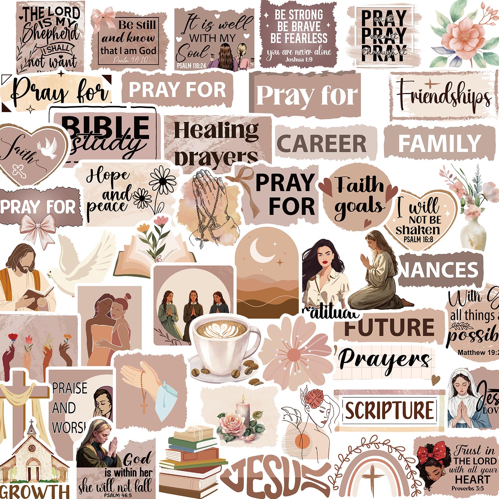 Save 50% on 50 Pcs Prayer Board Stickers - Inspirational Bible Verses, Christian & Religious Faith Decals