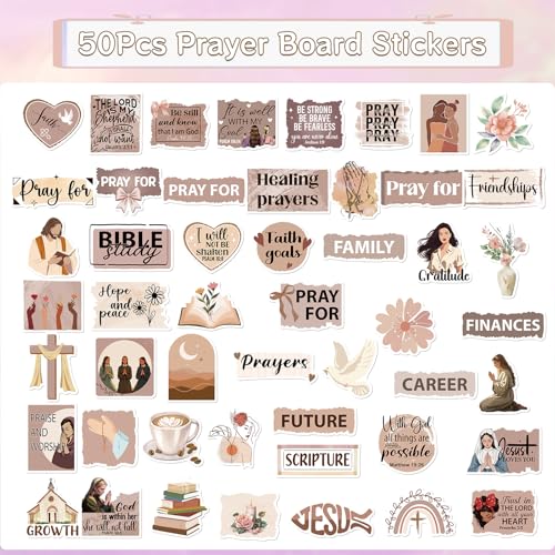 Save 50% on 50 Pcs Prayer Board Stickers - Inspirational Bible Verses, Christian & Religious Faith Decals - Image 3
