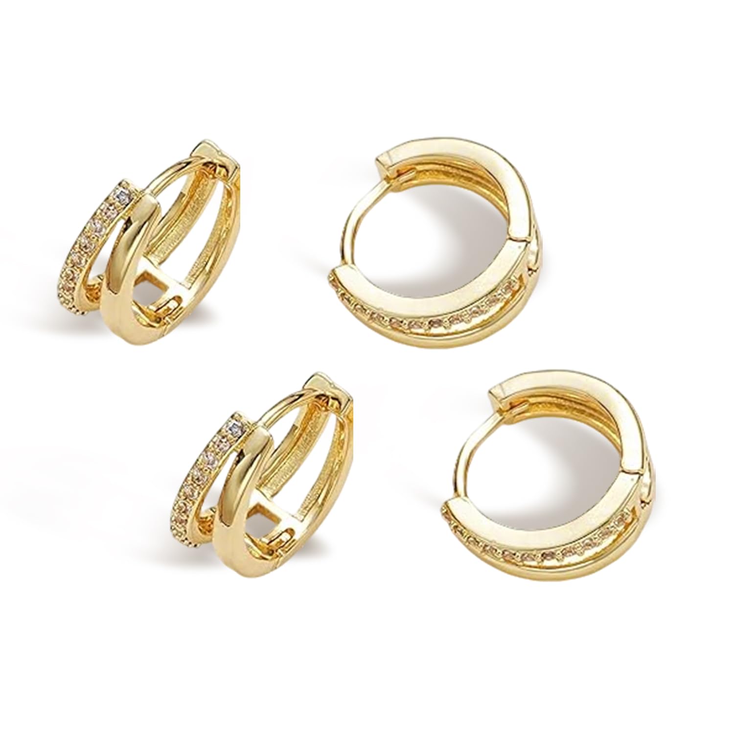 50% Off Trendy 4Pcs Huggie Hoop Earrings for Women