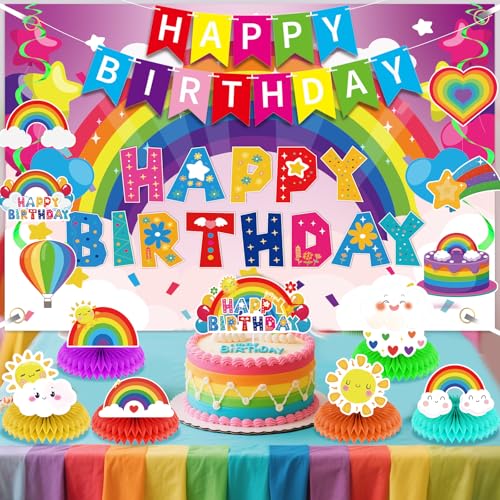 62% Off Rainbow Birthday Party Decoration Set for Kids - Image 4
