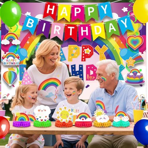62% Off Rainbow Birthday Party Decoration Set for Kids - Image 5