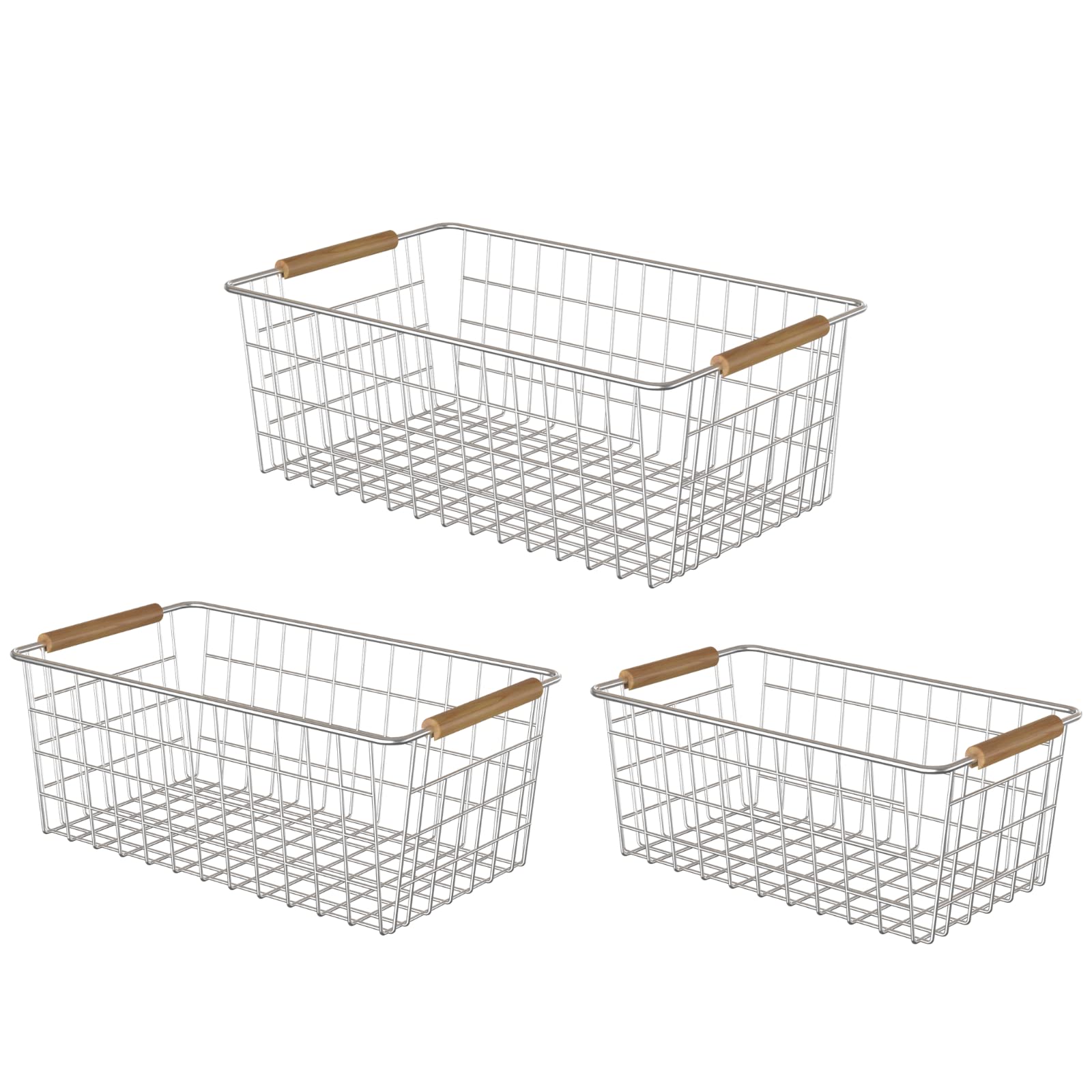 50% Off YOUVIP 3 Pack Wire Storage Baskets for Organization