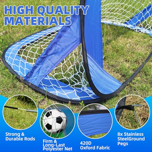 35% Off 2 Pack Portable Soccer Goals for Youth & Family - Image 4
