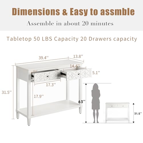 Save 50% on Karlott 40" Console Table with Drawers - Image 5