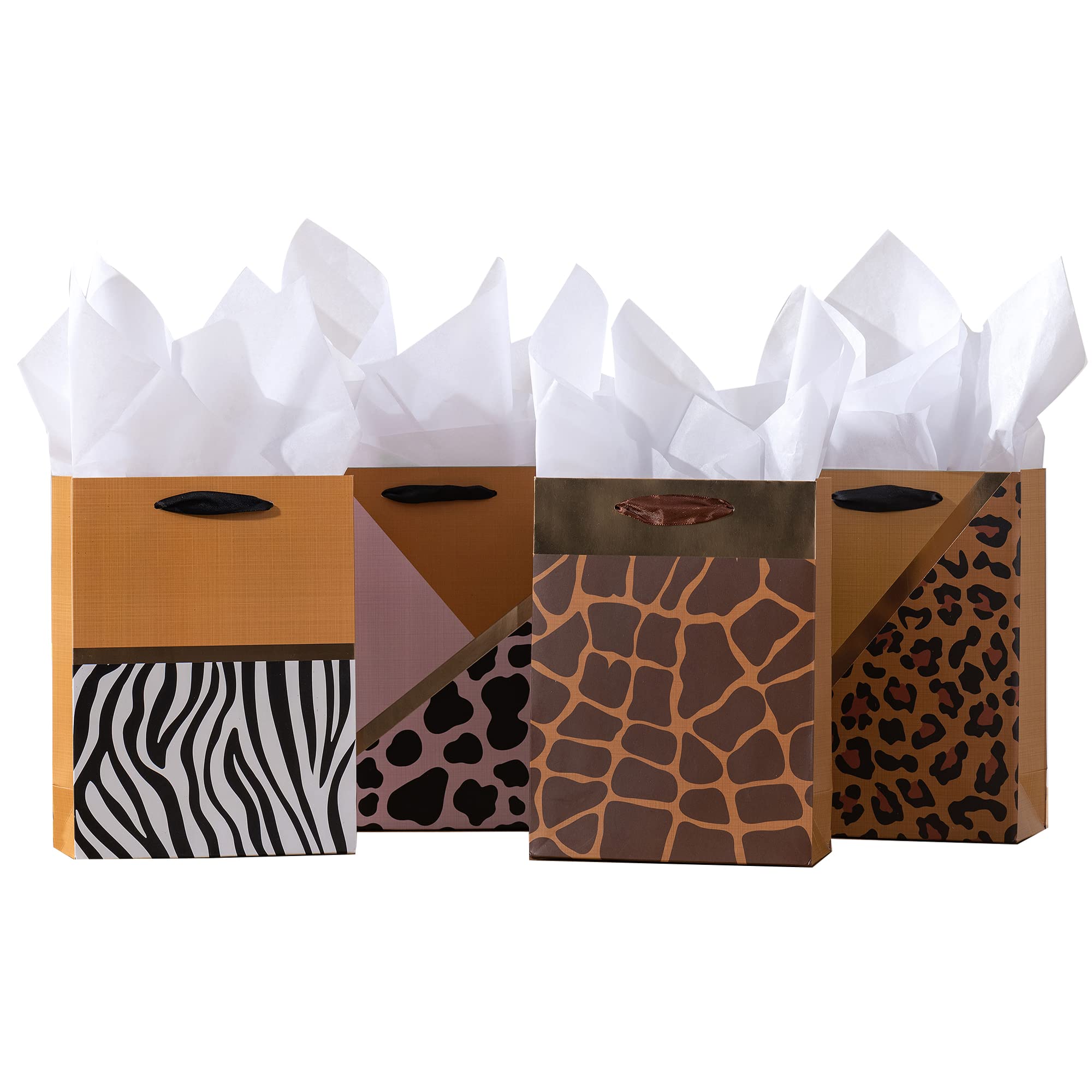 Gold Gift Bags with Tissue Paper - 4 Pack for $7.99