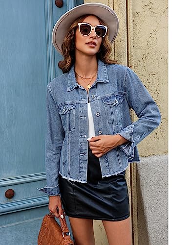 45% Off with Code: luvamia Distressed Denim Jacket for Women - Image 5