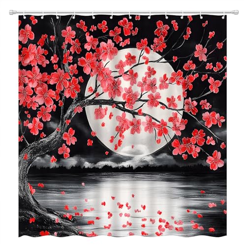 30% Off Red Floral Shower Curtain Set - Image 5