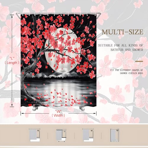 30% Off Red Floral Shower Curtain Set - Image 6