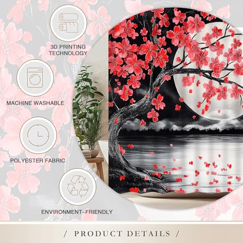 30% Off Red Floral Shower Curtain Set - Image 7
