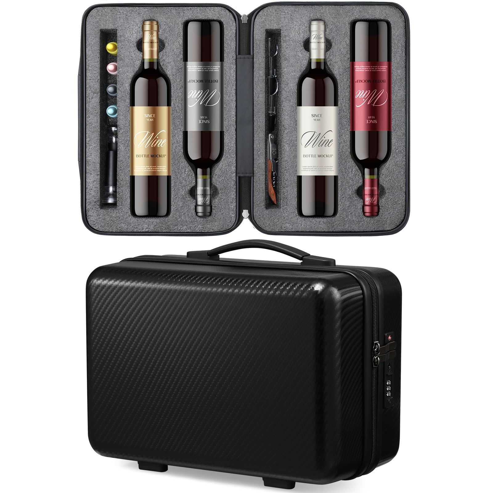 50% Off AOZITA Wine Travel Case for 4 Bottles, $29.99