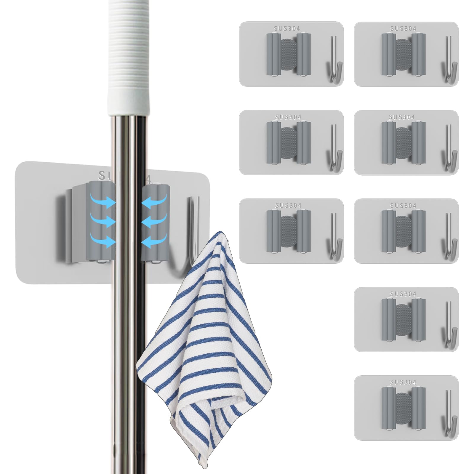 8 Stainless Steel Mop Clips - 30% Off