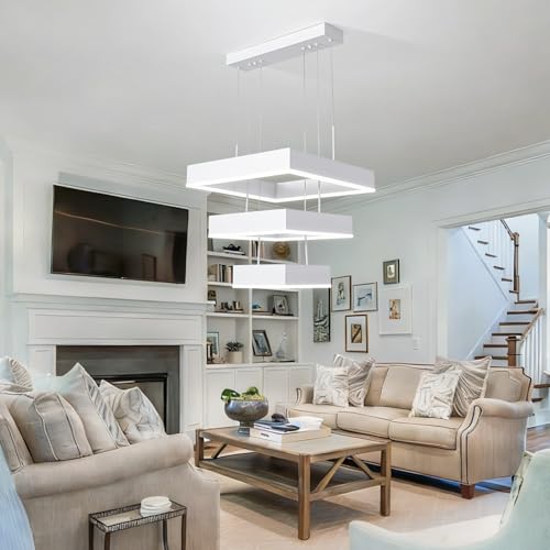 9% Off O'NEELDY Modern White LED Chandelier - Image 3