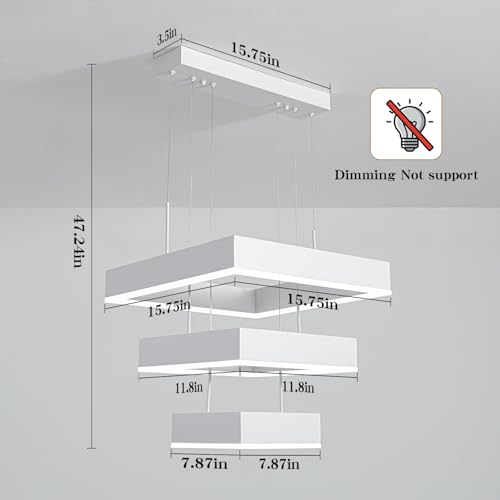 9% Off O'NEELDY Modern White LED Chandelier - Image 5