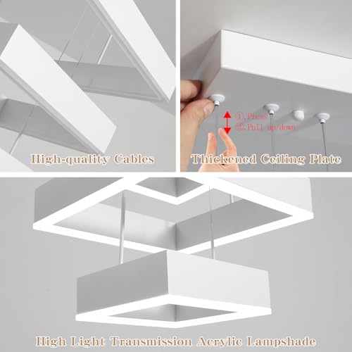 9% Off O'NEELDY Modern White LED Chandelier - Image 6