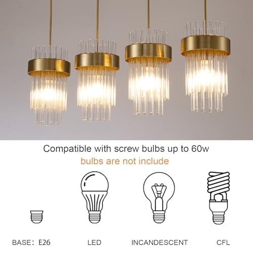 50% Off Dijiahua 4-Light Gold Pendant Light for Kitchen Island - Image 6