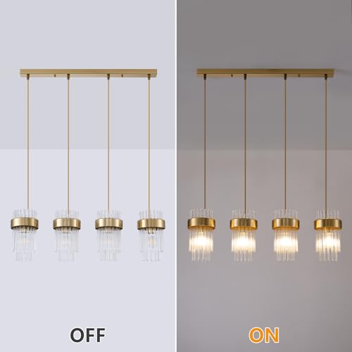 50% Off Dijiahua 4-Light Gold Pendant Light for Kitchen Island - Image 7