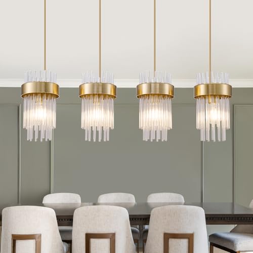 50% Off Dijiahua 4-Light Gold Pendant Light for Kitchen Island - Image 8