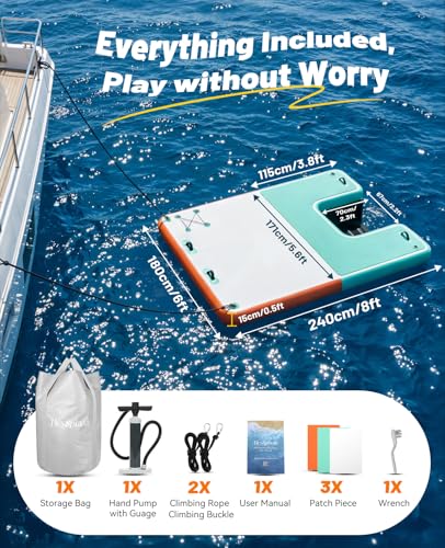 5% Off HeySplash Inflatable Floating Dock 8x6ft - Image 7