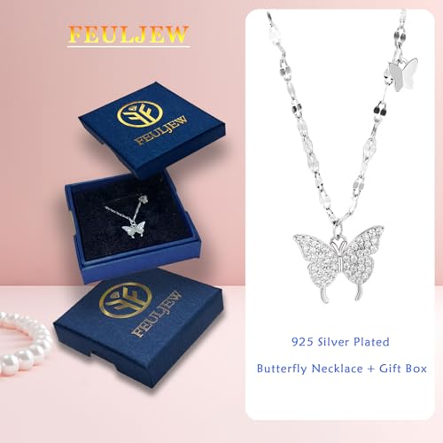 Save 70% on FEULJEW Butterfly Pendant Necklace for Women - Image 6