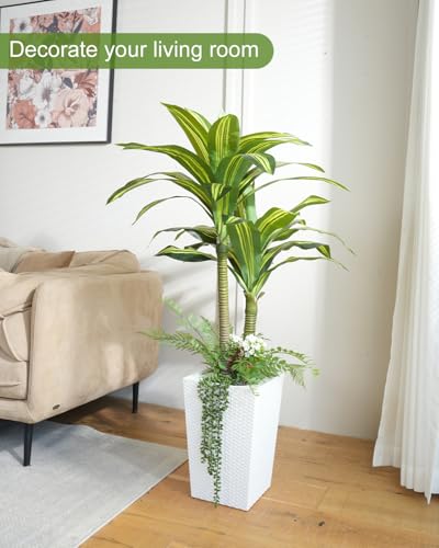 Save 50% on 4ft Artificial Dracaena Tree with White Pot - Image 3