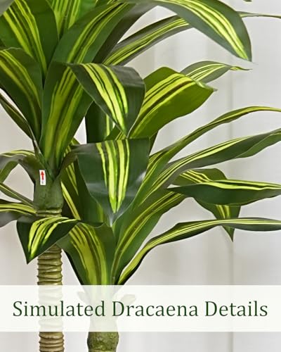 Save 50% on 4ft Artificial Dracaena Tree with White Pot - Image 5