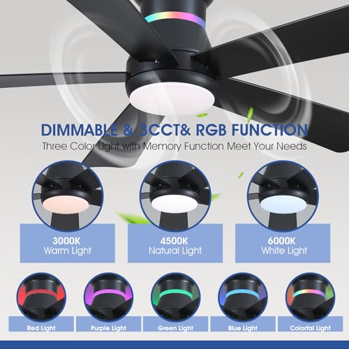 29% Off Surtime 46" Ceiling Fan with RGB Lights - Image 3