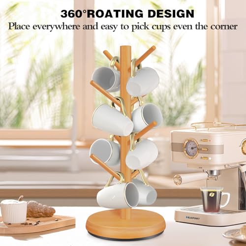 Coffee Cup Tree Stand with 8 Hooks, 360° Rotation, Now $13.29 - Image 3