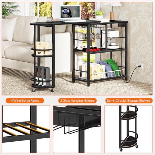 31% Off HOOBRO L-Shaped Home Bar with Charging Station - Image 7