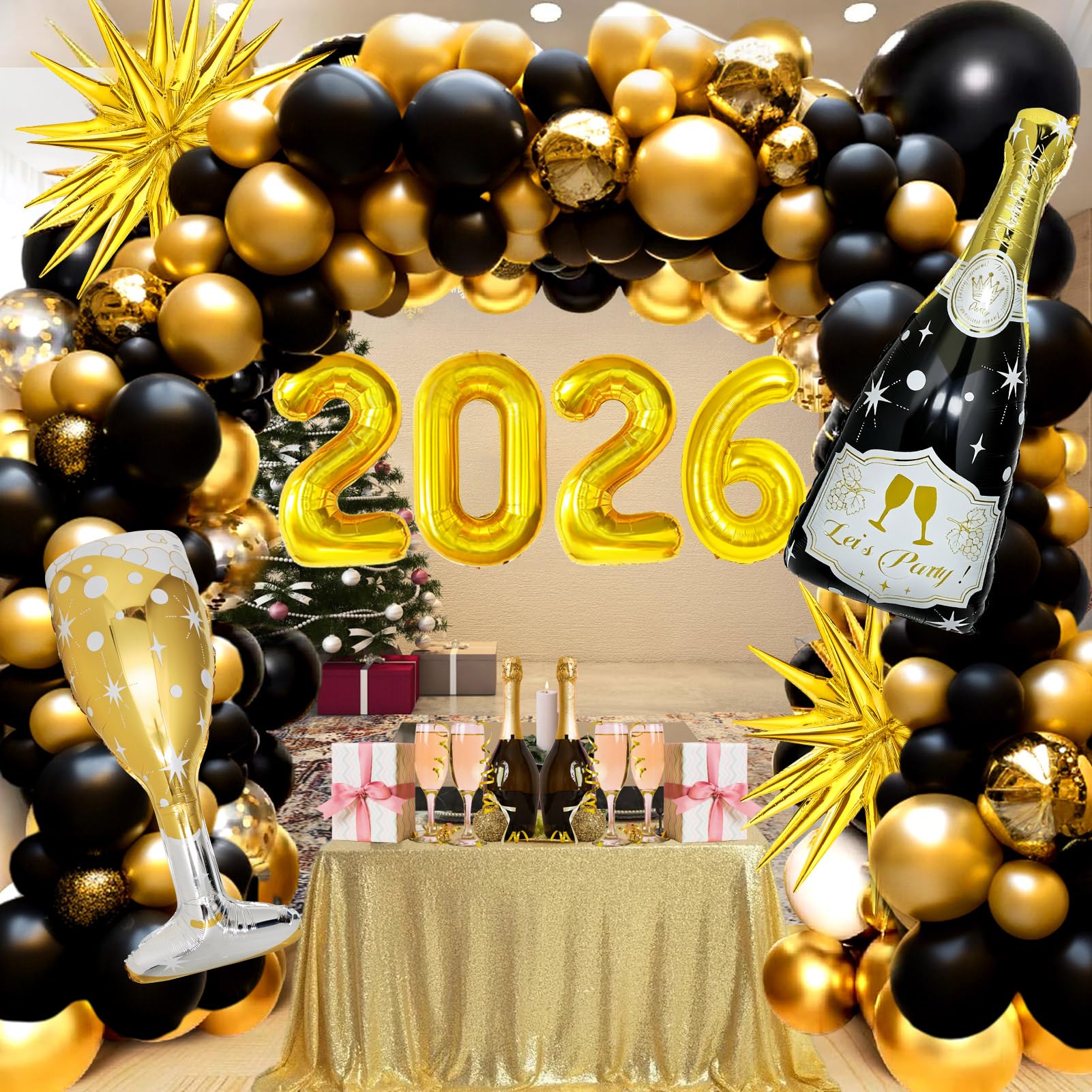 29% Off 106 Pcs Black Gold Grad Balloons Arch Kit