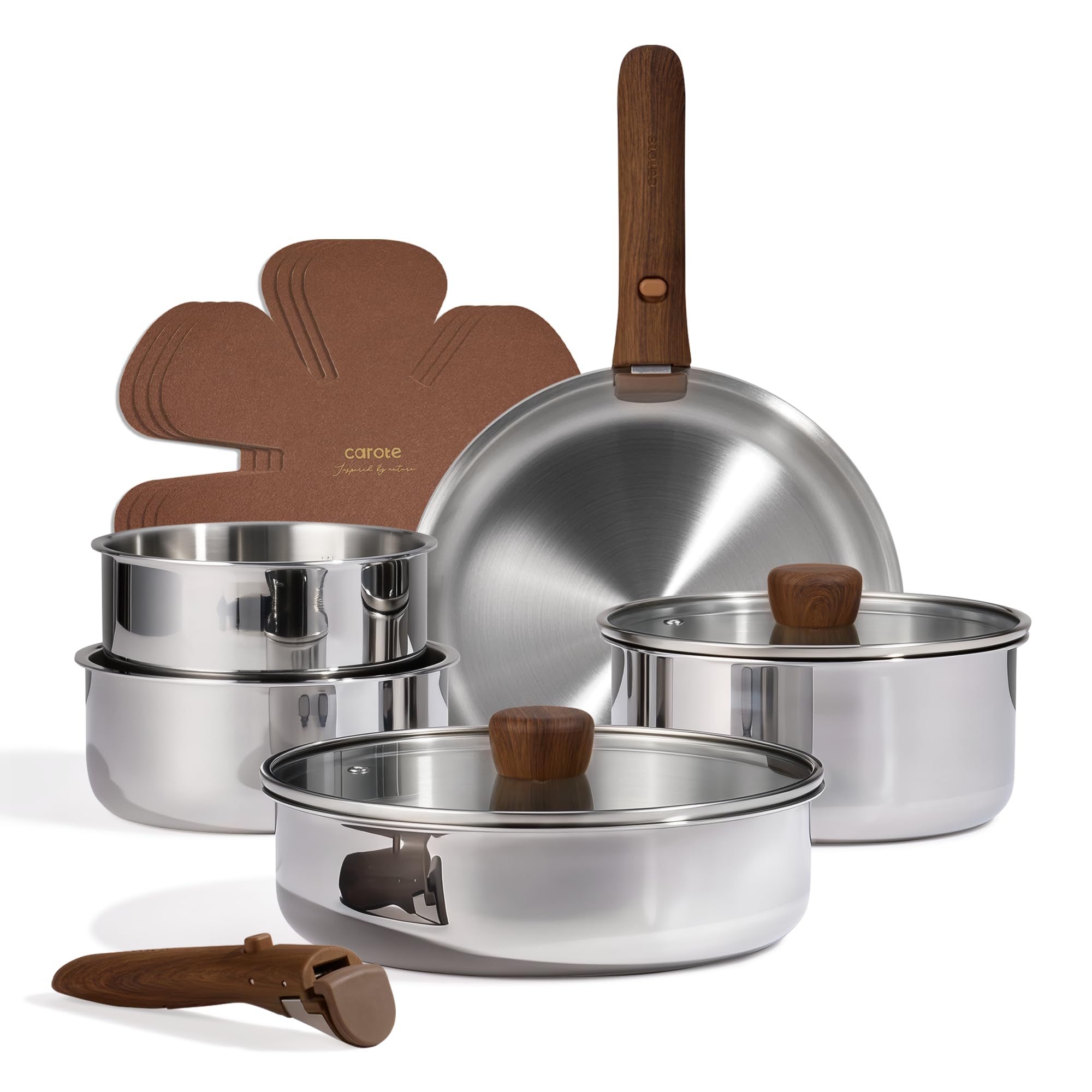 Save 55% on CAROTE 13pc Stainless Steel Cookware Set - Image 1