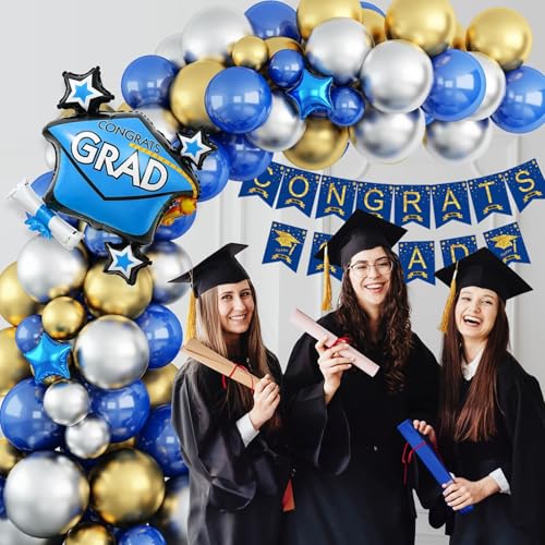 Save 20% on Blue Silver Graduation Balloon Arch Kit - Image 5