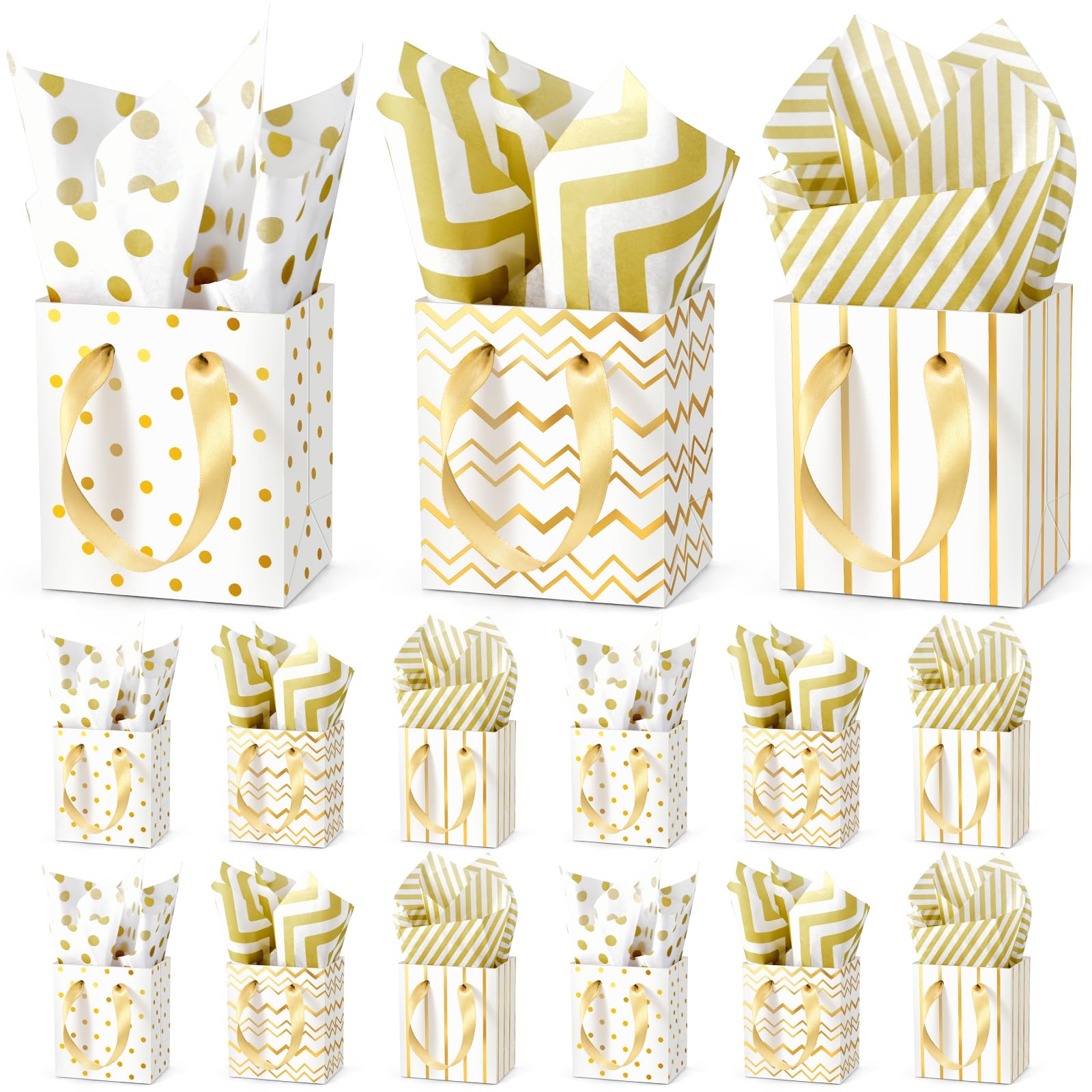 50% Off 30-Pack Mini Gift Bags with Handles & Tissue