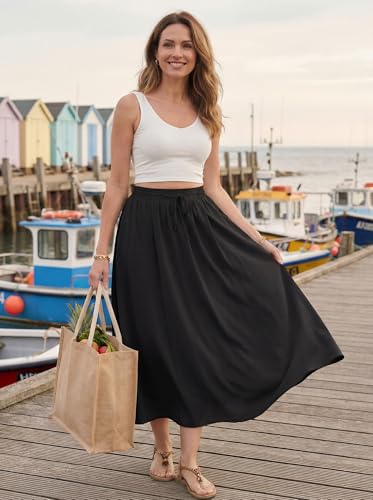 50% Off HiMONE Women's High Waisted Flowy Maxi Skirt - Image 3