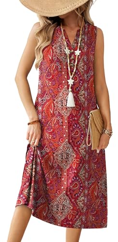 OFEEFAN Sleeveless Midi Sundress with Pockets at 50% Off - Image 3