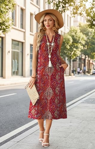 OFEEFAN Sleeveless Midi Sundress with Pockets at 50% Off - Image 5