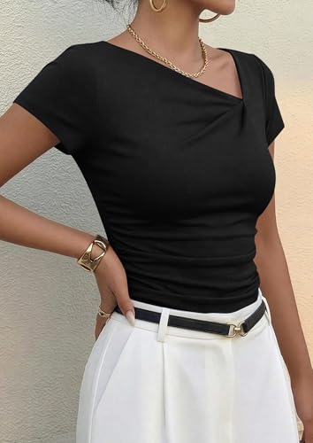 Up to 32% Off PRETTYGARDEN Women's Y2K Trendy Asymmetrical Tee - Image 4