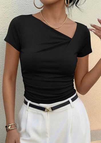 Up to 32% Off PRETTYGARDEN Women's Y2K Trendy Asymmetrical Tee - Image 6