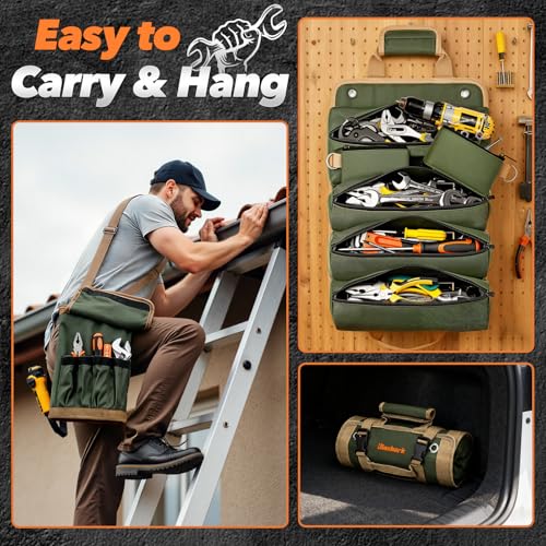 Save on Hinshark Roll Up Tool Bag – 12-Pocket Organizer - Image 7