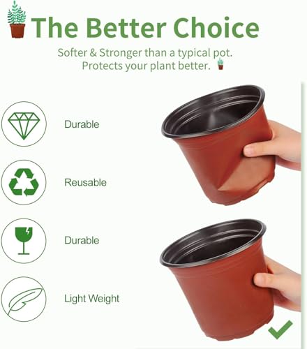 50% Off 100-Pack 6 Inch Plastic Nursery Pots for Seed Starting - Image 4